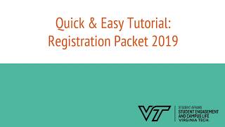 Quick & Easy Tutorial: VT Registration Packet