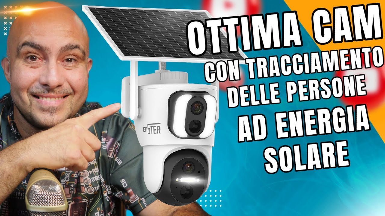 TELECAMERA WIFI ESTERNO - CON PANNELLO SOLARE E DOPPIO OBIETTIVO - TRACKING