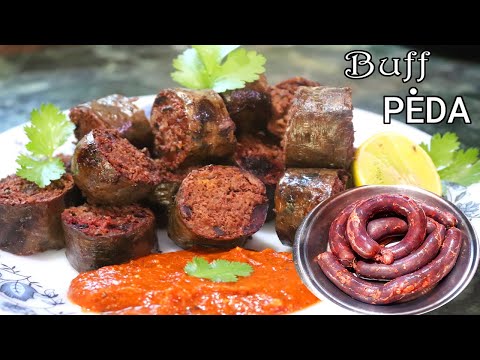 home-made-blood-sausage-|-buffalo-intestine-blood-sausage-|-लम्जुङे-पेंडा