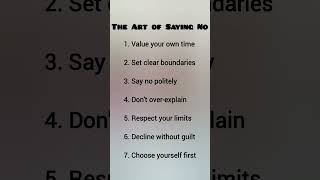 The Art Of Saying No