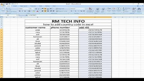 how to add country code before a number in excel  2024  URDU HINDI RM TECH INFO