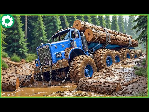 99 Extreme Big Logging Wood Truck Transport Skills | Biggest Heavy Machinery Machines