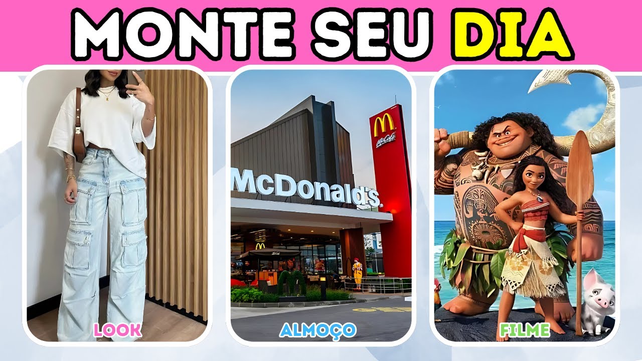 Monte o SEU DIA PERFEITO! 🌞🍕🎮 Qual vai ser a sua rotina?