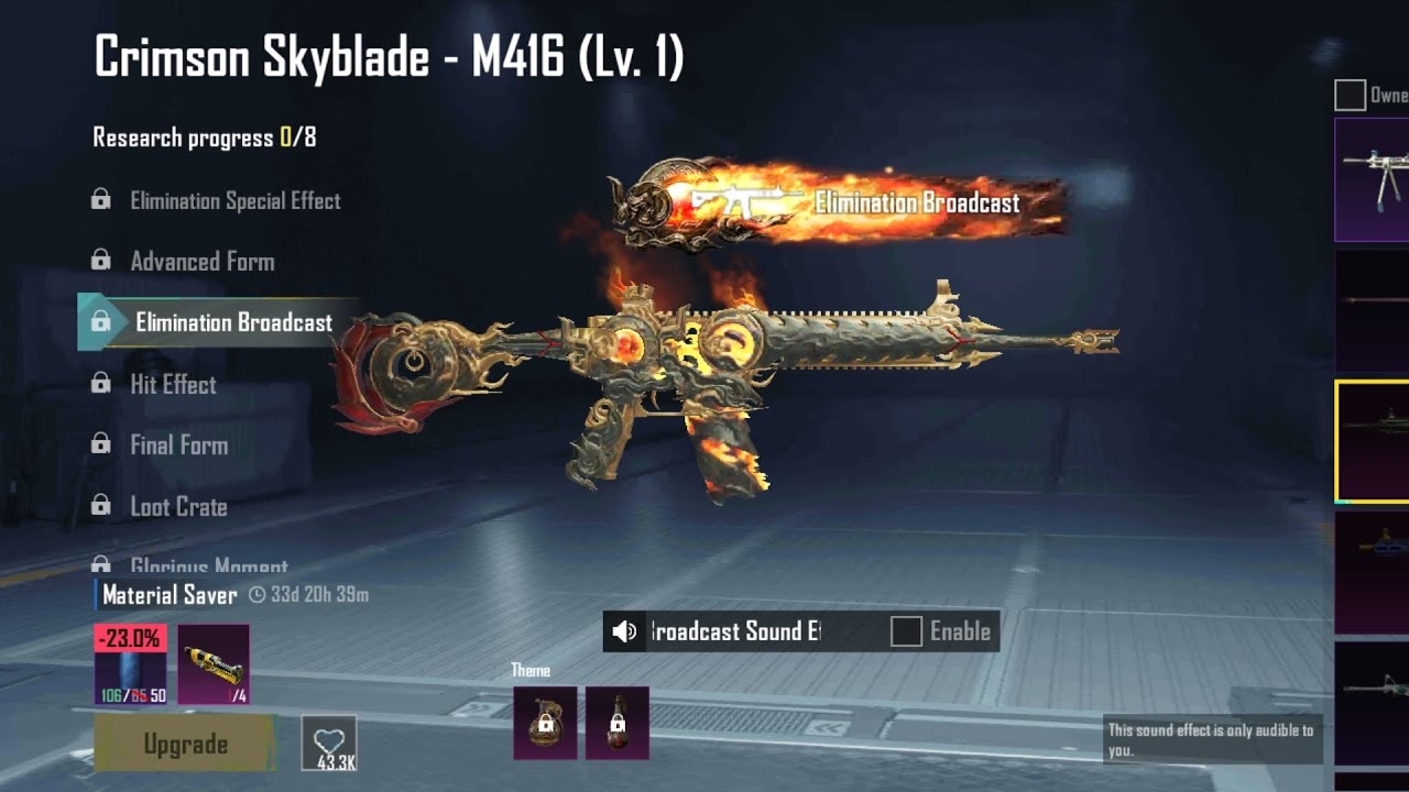 New M416 Pre-order Event🥰 New Crimson Skyblade - M416 (Lv.8) Upgrade Max Next Ultimate Set Pre-order