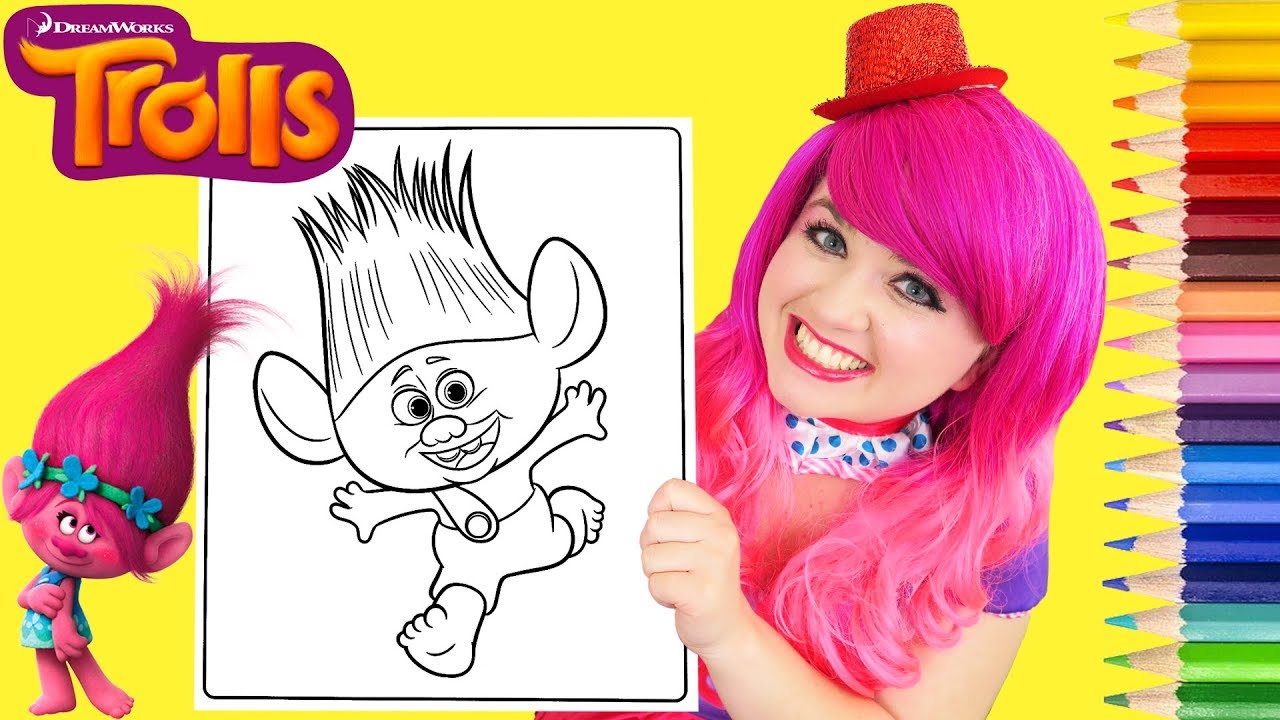Coloring Trolls Baby Branch Coloring Book Page Prismacolor Colored ...