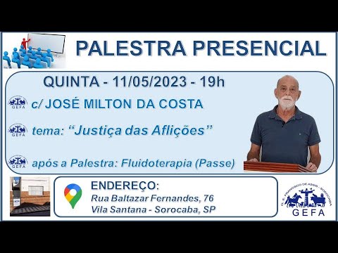 Assista: Palestra Presencial - c/ JOSÉ MILTON DA COSTA (11/05/2023)