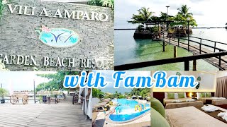 VILLA AMPARO GARDEN BEACH RESORT w/ FAMBAM-WALKINGTOUR & ROOM TOUR- OVERNIGHT STAY #wjhfamily #beach