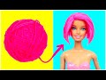 DIY Barbie Hairstyles with Yarn | How To Make Pink Doll Hair for Old Toys