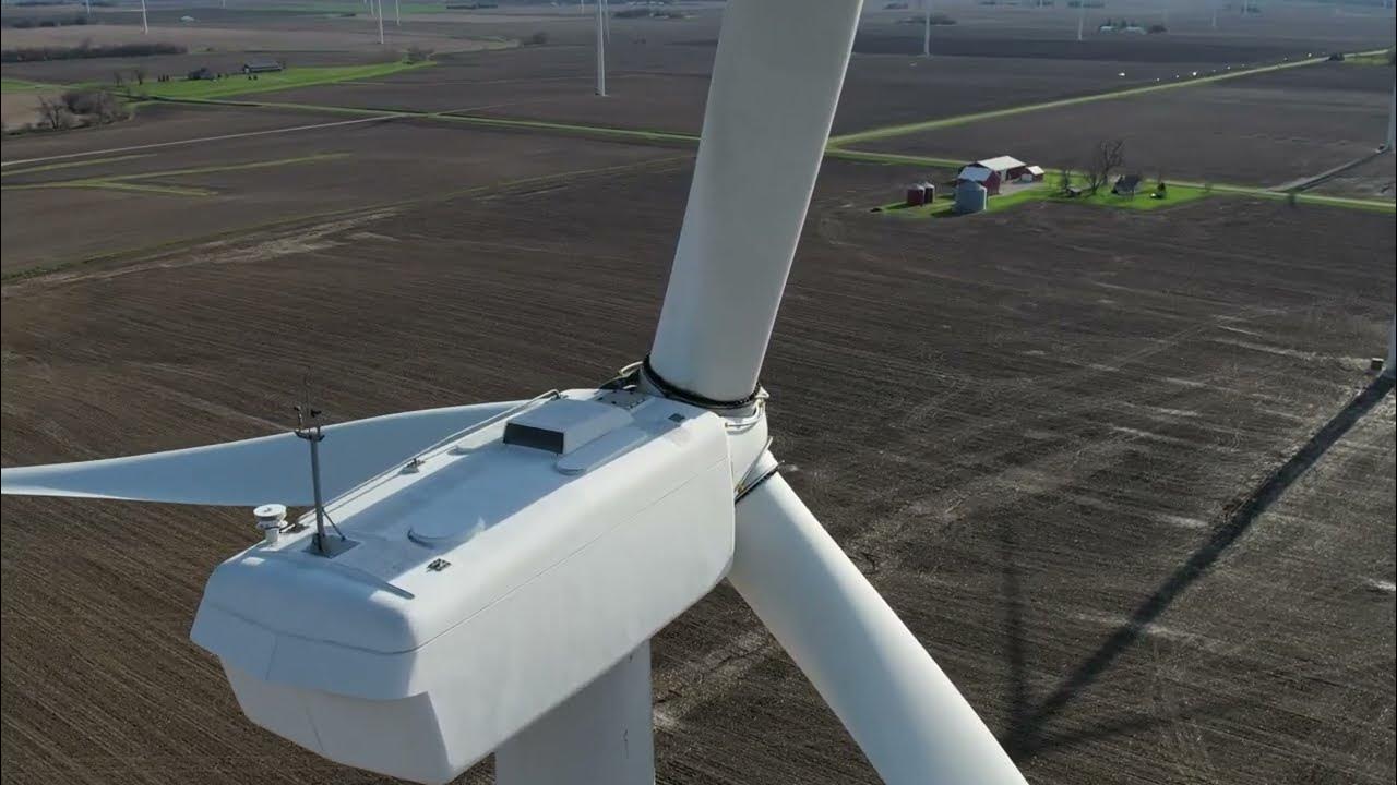 Wind Turbine Drone Orbit Up Close YouTube