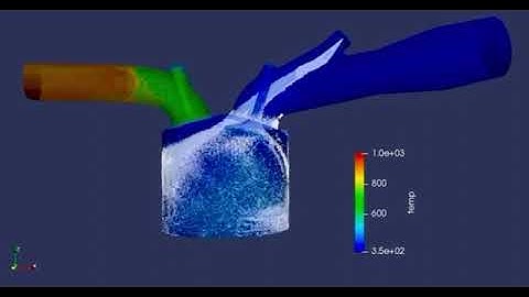 Visualization of Temperature Contours in Combustion Simulation