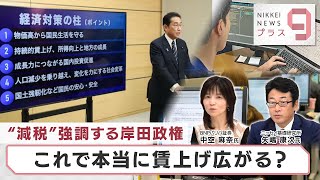 “減税”強調する岸田政権 これで本当に賃上げ広がる？【日経プラス９】（2023年9月27日）