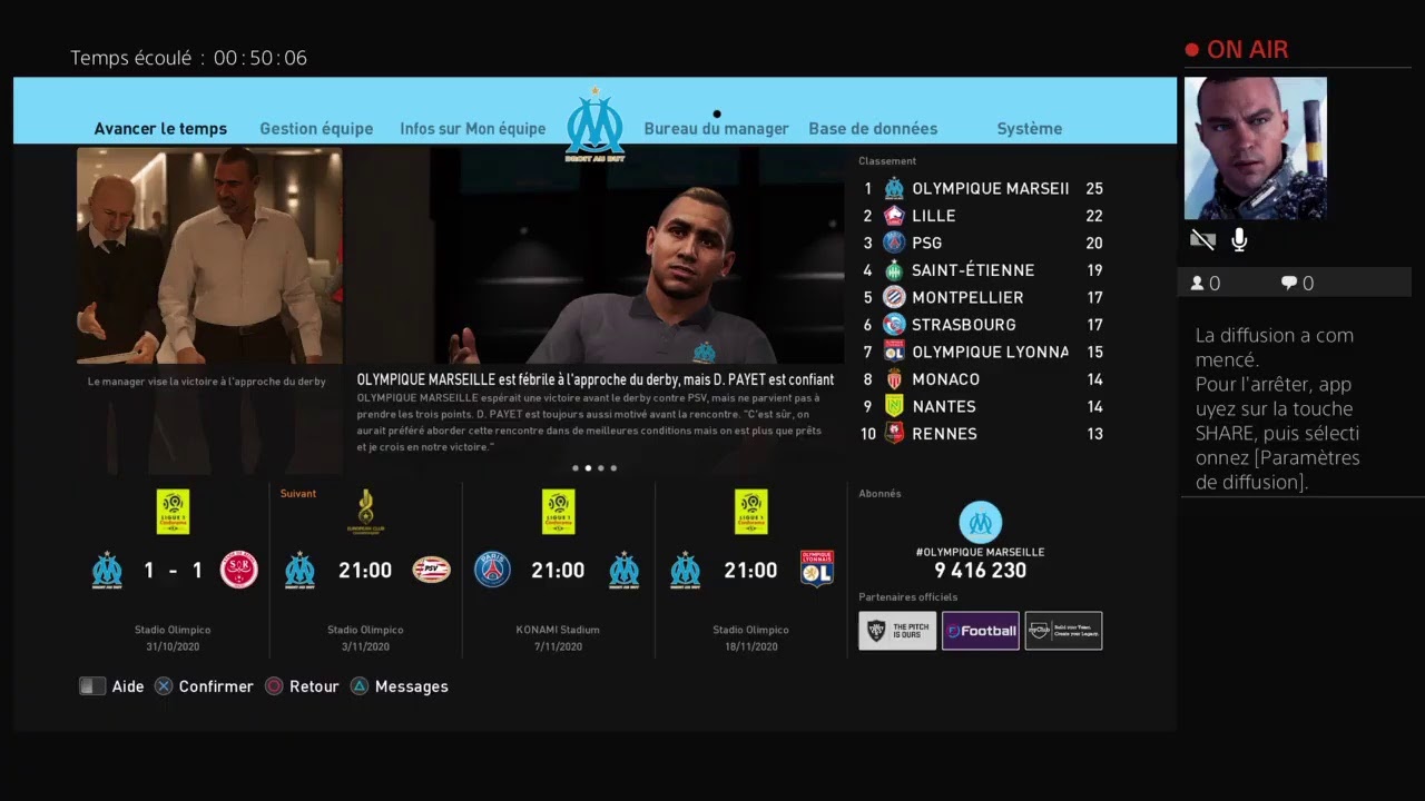 PES 2020 Mode carrière OM Épisode 3