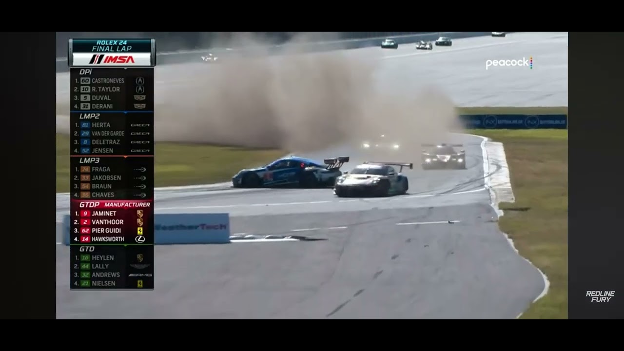 Daytona 24hr Race Last Lap Crash 