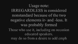 irregardless