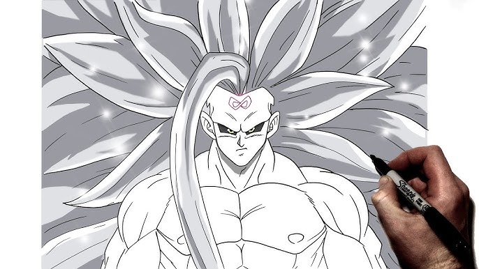 Como desenhar o Goku SUPER sayajin infinity