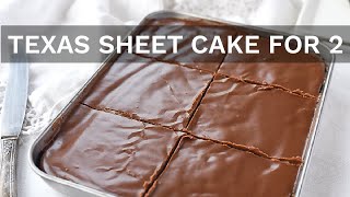 How to  Make Texas Sheet Cake for Two (Small Size Chocolate Sheet Cake)
