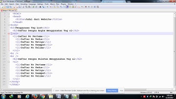 Belajar HTML Part 10 Cara Membuat Daftar / List di HTML tag ol, ul dan li