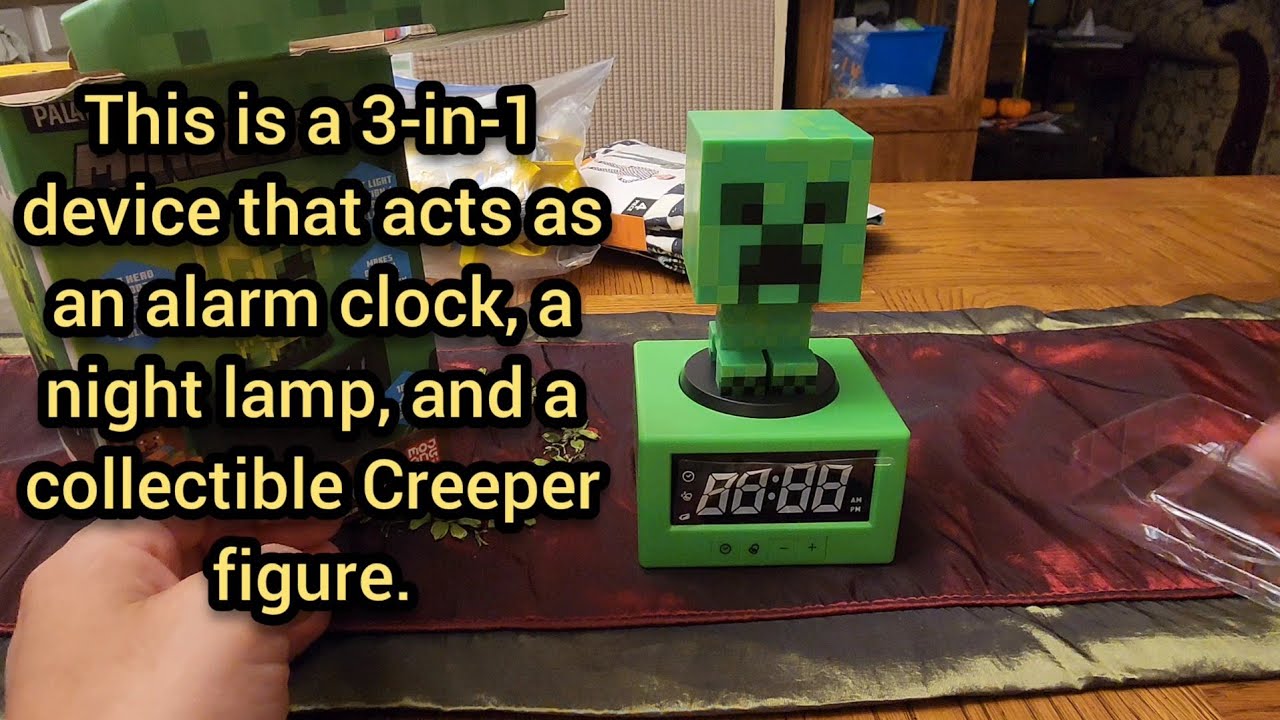 PALADONE MINECRAFT CREEPER ICON ALARM CLOCK, Umboxing and Product Review