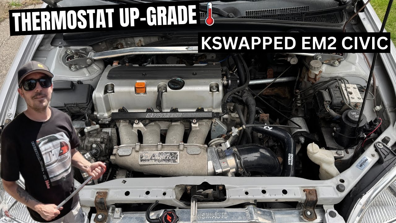 MISHIMOTO RACING THERMOSTAT UPGRADE IN A KSWAPPED EM2 CIVIC