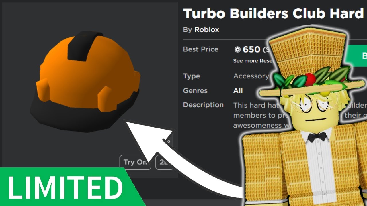 The Turbo Builders Club Hard Hat Went Limited In Roblox! YouTube