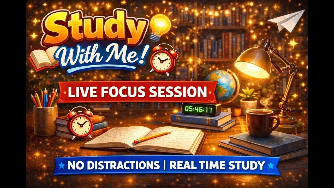 Study With Live 🔴 LIVE || Study With Me |Neet 2026| virtual library📚💪 - YouTube
