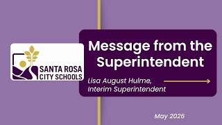 Superintendent's Message - May 2026