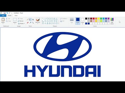 How to draw Hyundai logo in MS Paint | Easy step by step drawing | 현대 ...