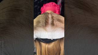 Pre pluck pre cut glueless synthetic wig honey blonde install