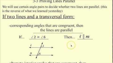 3.3 Proving Lines Parallel