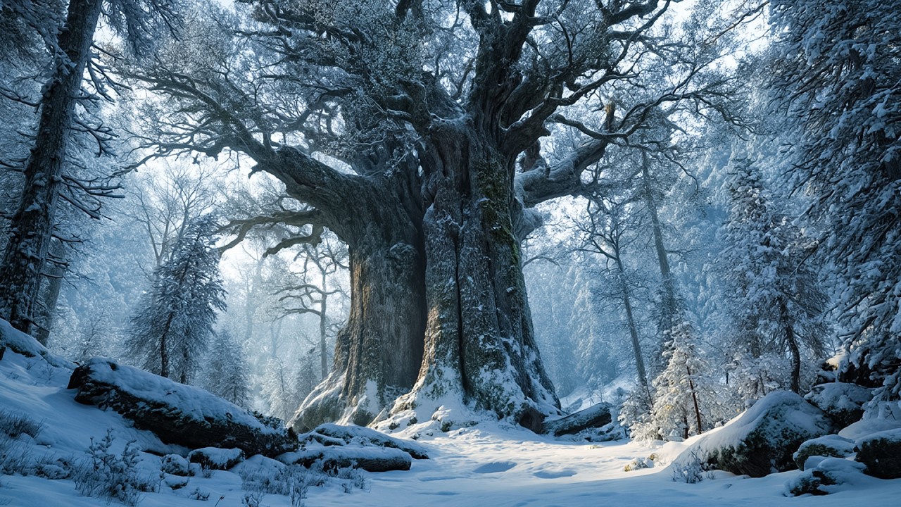 Frozen Path Under Towering Oak Trees | Medieval Music for Focus & Stillness
