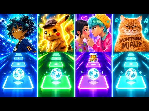 Pikachu ⚡ Anime Boy 🆚 Cute Couple 🆚 Montagem Miau 🐱 - Tiles Hop EDM Rush | V Gamer 💥
