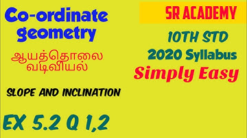 10th STD maths ex 5.2 Q.no:1,2 co-ordinate geometry Tamil Nadu new syllabus SR ACADEMY