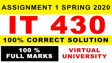 IT430 Assignment No 1 Solution Spring 2020 | Virtual University |