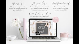 DIGITAL PREGNANCY ANNOUNCEMENT TUTORIAL | PINK HEART DESIGNS