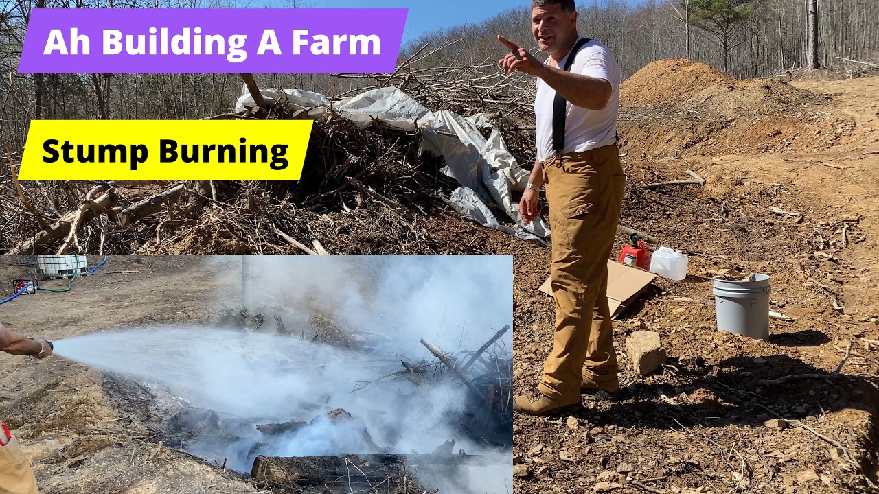 How to burn stumps and extinguish the fire Vevor SCWP50 Pump - YouTube