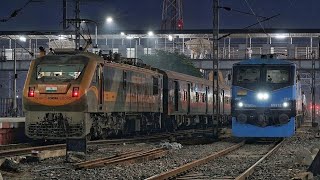 Dangerous Speedy Night Trains Actions: VANDE BHARAT+WAP-7+WAP-4 LHB & ICF Trains | Indian Railways