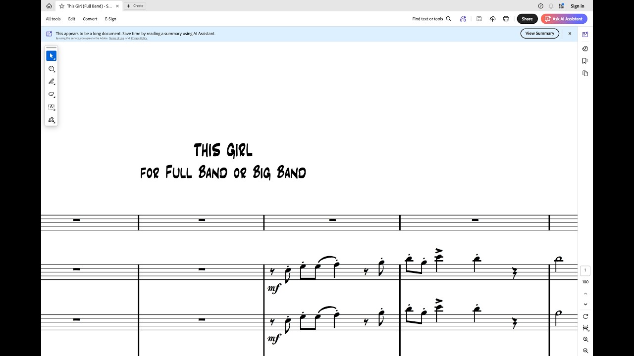 This Girl for Female Vocal and Full Concert Band or Big Band