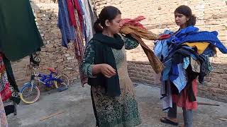 Sary Dhoye Huwy Kapro Ko Chat Se Utara Village Life Routine Rabia Simple Life