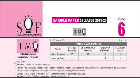 IMO Class 6 Sample paper fully solved || Free Olympiad Course