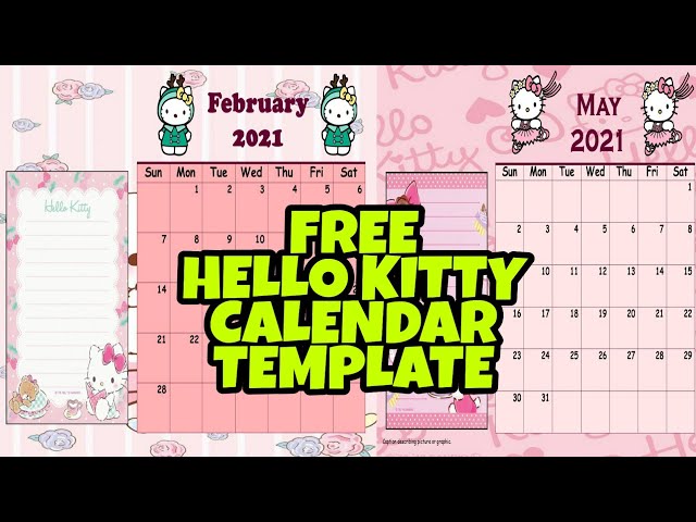 HOW TO MAKE HELLO KITTY CALENDAR/PLANNER USING MS PUBLISHER | EASY TUTORIAL  | FREE TEMPLATE - YouTube