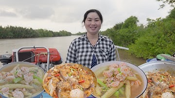 Gần 1kg Tôm Sông Mà Có 50k Làm Món Gì Ăn Cơm Chiều Trên Sông Đây