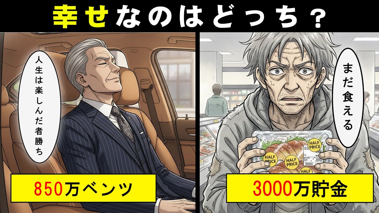 【漫画】850万のベンツで豪遊する老人 vs 腐った半額弁当で3000万貯める老人…「幸せなのはどっち？」救急搬送された二人が見た地獄