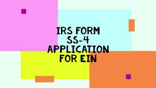 Irs Form Ss 4 Ein Application