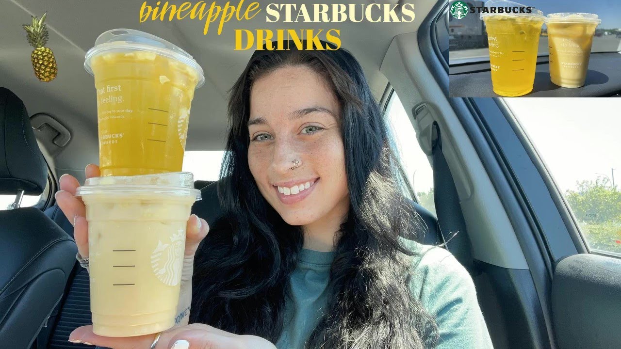 Trying Starbucks New Pineapple Drinks + Cookies & Cream Cake Pop
