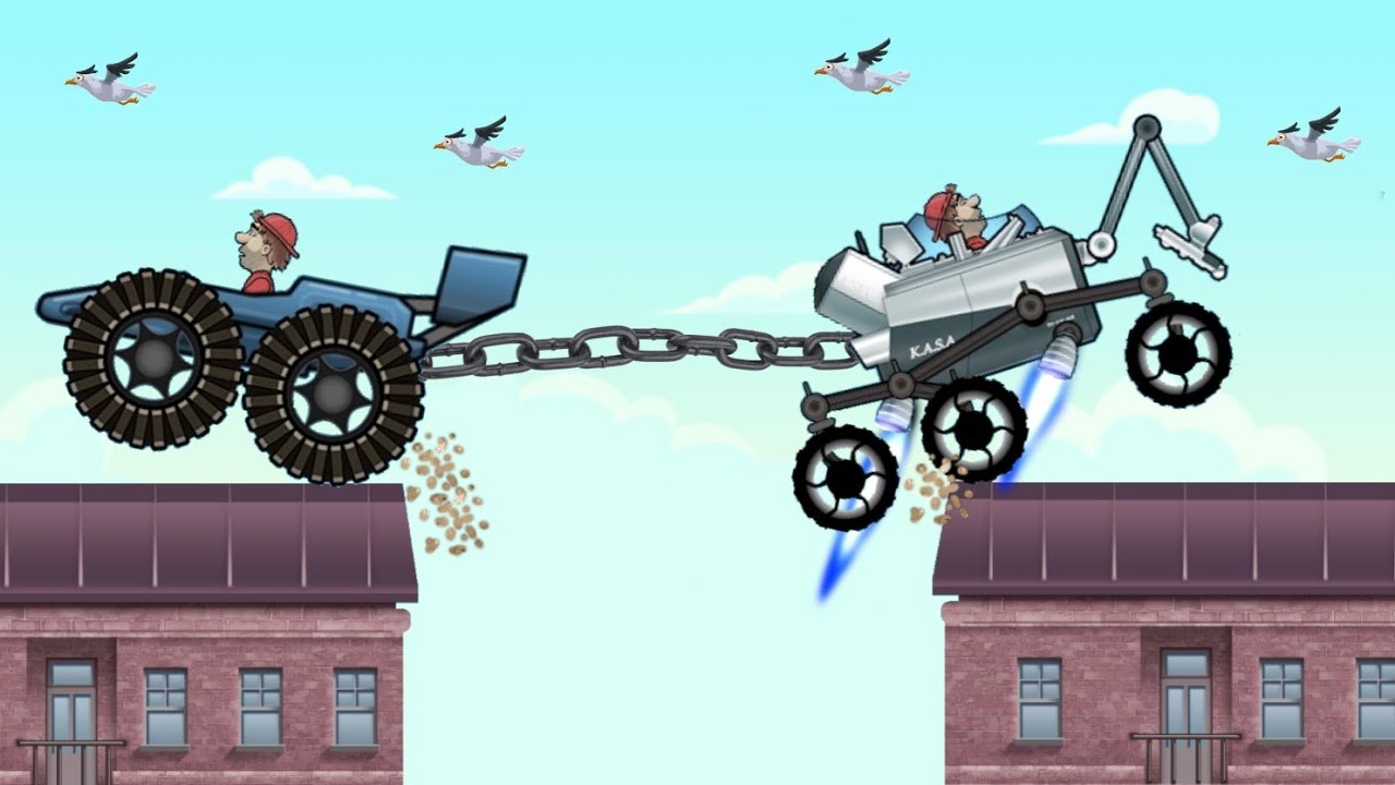 Hill Climb Racing: GARAGE vs MOONLANDER - Vehicles Battle