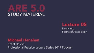 Michael Hanahan - Lecture 05 - Licensing, Forms of Association