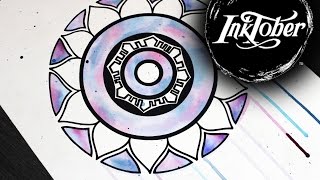 Inktober 2016 - Day 12 - Watercolour Mandala Artwork