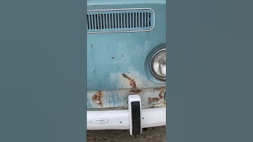 1971 vw bus bumper installed. Starting to look like a camper! Transporter to camper. #vwbus #vwlife