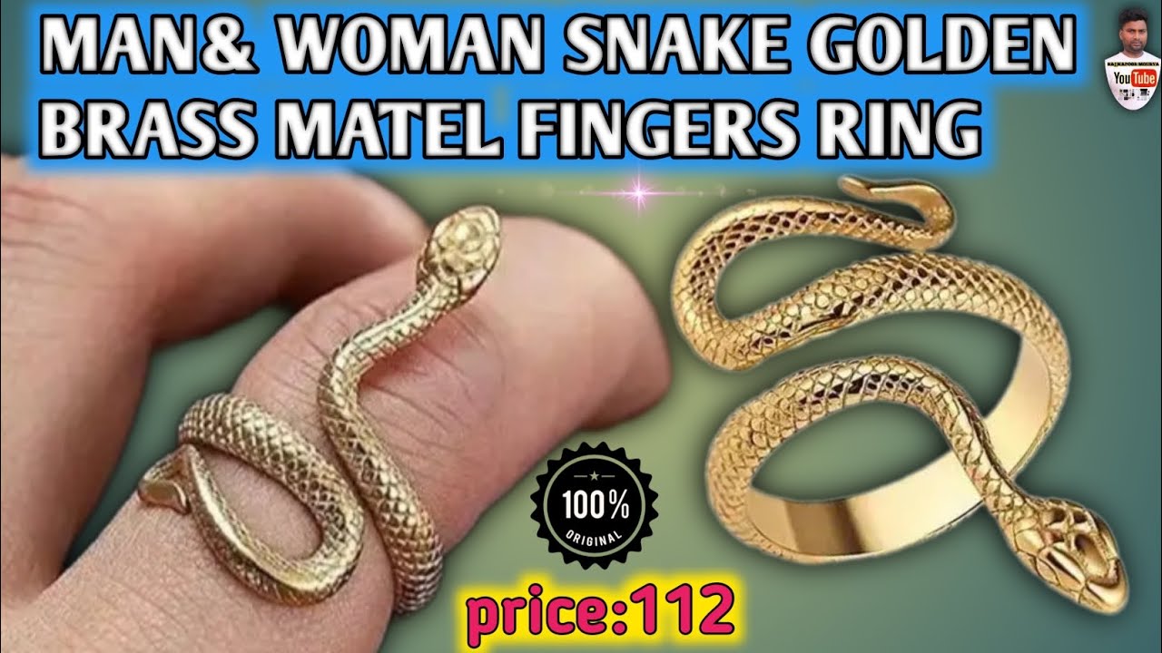 man & woman finger ring snake gold brass matel 🐍 MAN& WOMAN RING, price 112 only, 💍