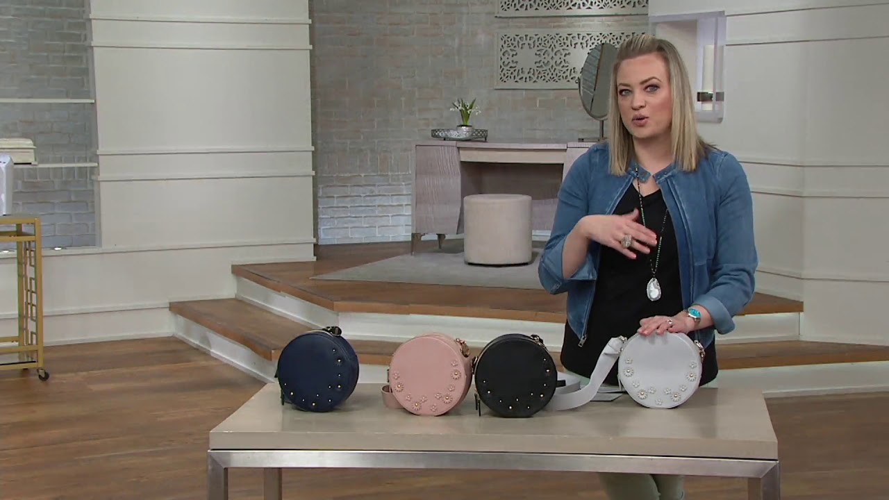 Studio 33 Circle Crossbody Bag with Floral Embellishment on QVC